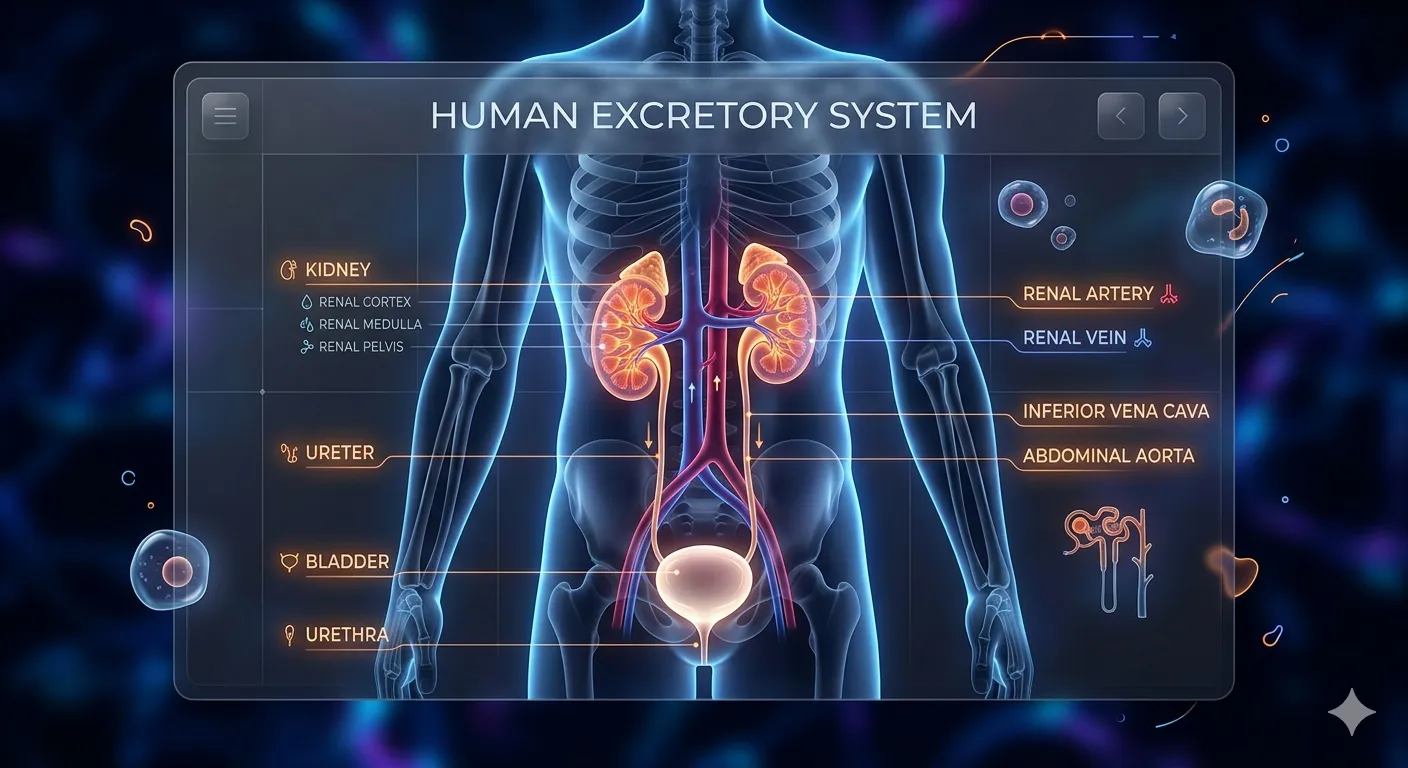 Human excretory system - diagram
