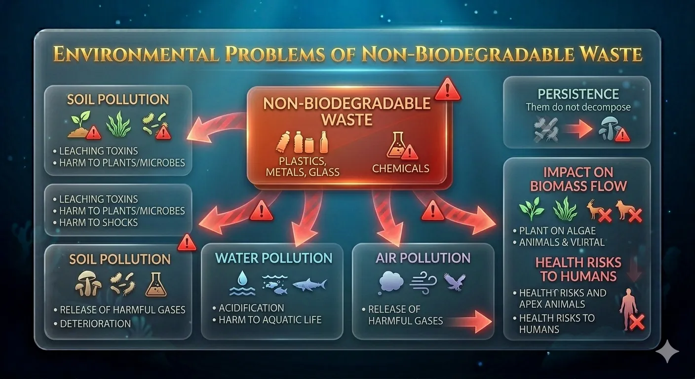 Problems caused by the non-biodegradable wastes