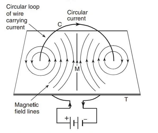 Magnetic field lines produced by a current-carrying circular loop